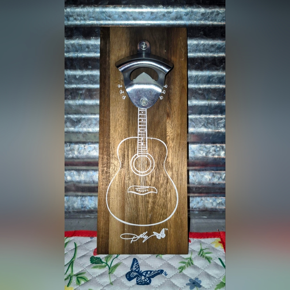 Wooden Guitar Wall Bottle Opener
